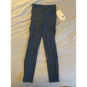 Blue leggings from lululemon: Alway Airy HR Run Tight 25” size: 2
